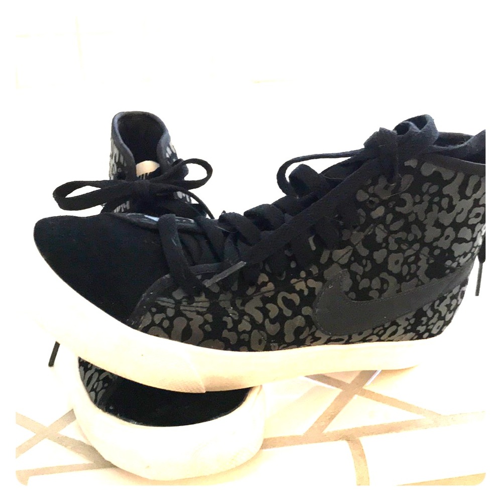 COPY - RARE black leopard print Nike high tops